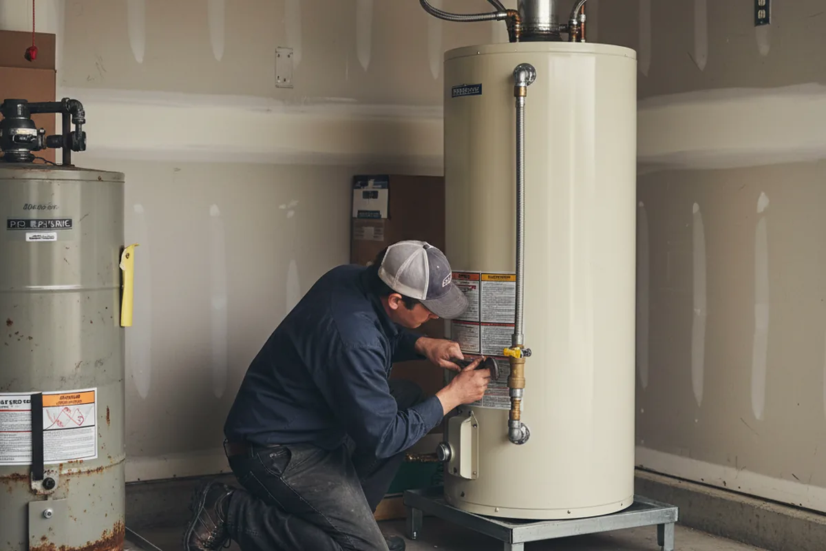 Water heater and shutoff valve replacement in Eola