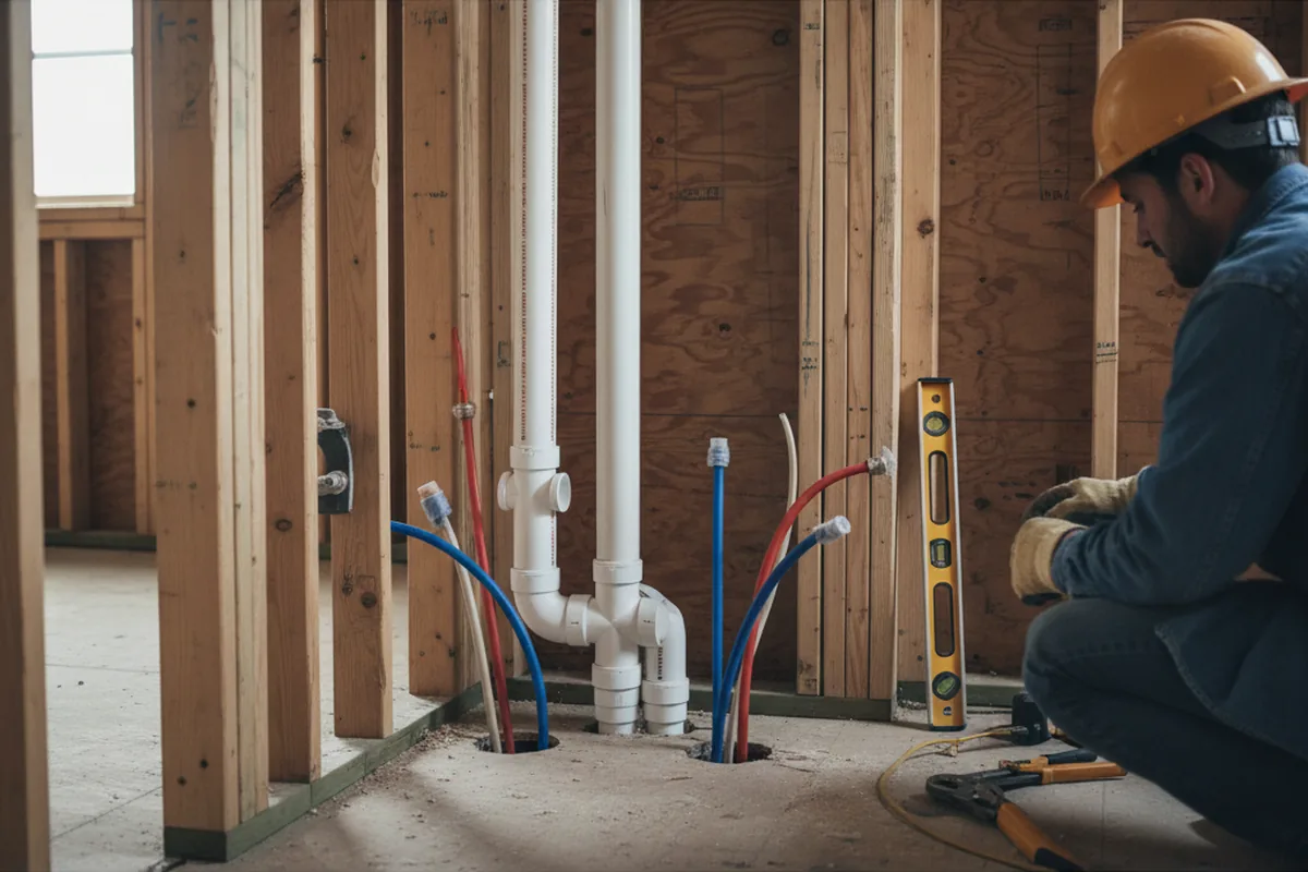 Drain and supply rough-in during Toilet Repair and Installation in Eola